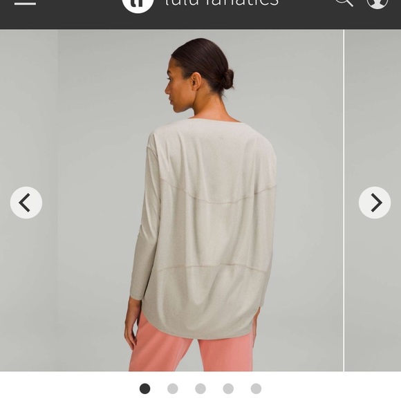 Lululemon Back in Action Long Sleeve Shirt *Nulu colour Raw Linen size 2 - Picture 2 of 5